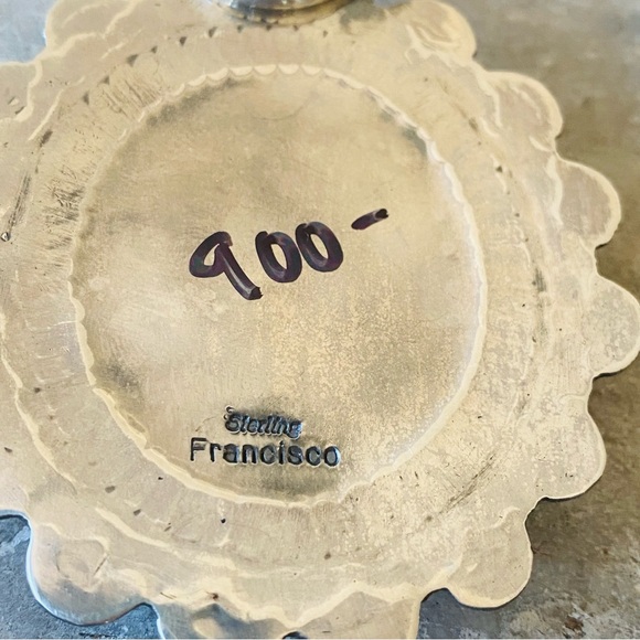 SOLD ♥️ Navajo ♥️ Dustin Francisco Sterling Silver & Kingman Turquoise Pendant - Picture 4 of 8